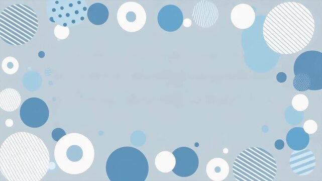 Abstract geometric blue and white circle pattern seamless loop motion background