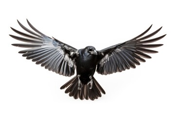 Fototapeta premium Majestic black crow in flight