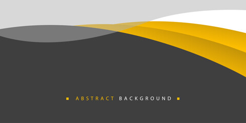 Obraz premium minimal elegant gray and yellow wave layer modern background for banner, poster, brochure, website. vector illustration 