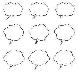 Line Speech and Thought Bubble  Set. 