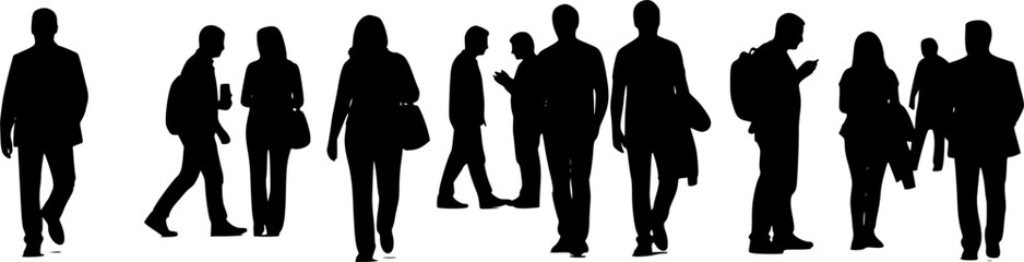set of people silhouettes 