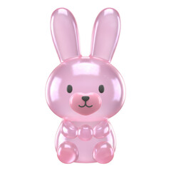 Obraz premium Cute Pink Bunny Balloon Toy