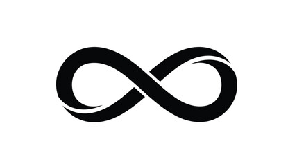 Black infinity symbol design a continuous loop striking visual silhouette