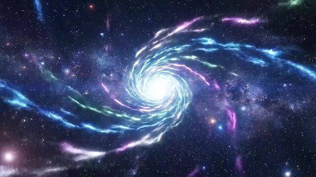Majestic spiral galaxy swirling with vibrant blue and purple nebulae against a backdrop of countless stars a stunning cosmic vista for space exploration themes
