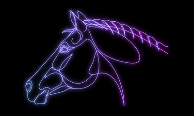 Neon Horse Head Design