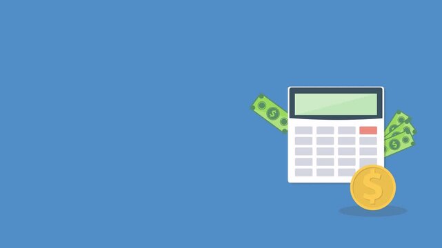 Calculator with money concept income tax calculation. Calculating income tax payment, business, finance and investment concept	