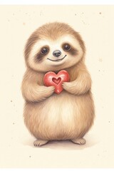 Obraz premium Hamster eating heart chocolate animal mammal sloth.