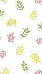 Fototapeta premium Modern Botanical Illustrationleaf Pattern Colorful Gradient Green Yellow Pink Bubbles.jpg