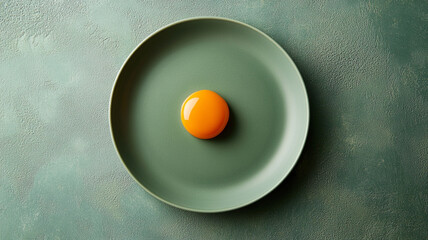 Fresh chicken egg yolk on a plate.