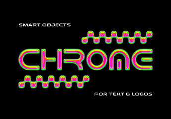 Acid Glossy Chrome Effect Mockup