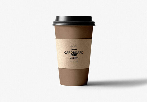 Isolated Cardboard Coffee Cup Mockup