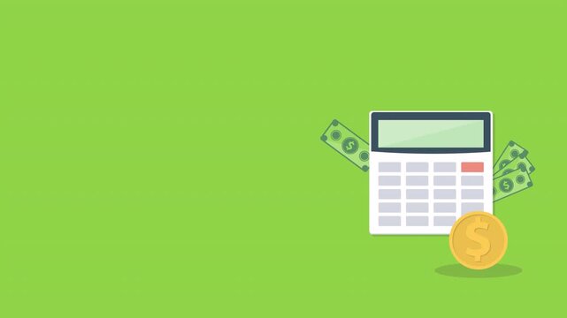 Calculator with money concept income tax calculation. Calculating income tax payment, business, finance and investment concept	