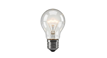 A glowing light bulb on transparent background