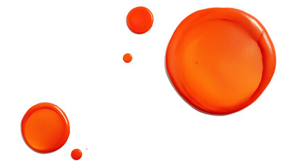 Vibrant orange bubbles floating on a sleek black background on transparent background