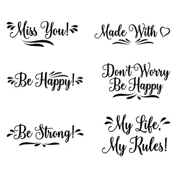 Collection of hand-drawn inspirational quotes and positive affirmations in a decorative script. Great for journals, social media motivational posts, and modern home decor prints.