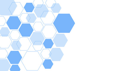 Abstract blue hexagon shape for frame illustration design