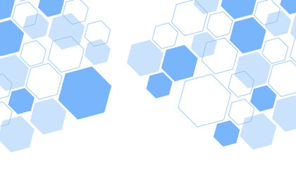 Abstract blue hexagon shape for frame illustration design