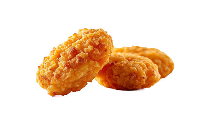 Crispy fried chicken nuggets on transparent background