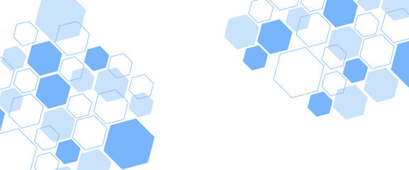 Abstract blue hexagon shape for frame illustration design