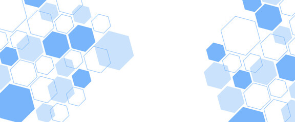 Abstract blue hexagon shape for frame illustration design