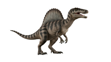 Naklejka premium A dinosaur with a spiny sail on its back stands on a greenscreen background.