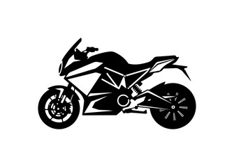 Obraz premium Black Silhouette Motorcycle Vector Illustration
