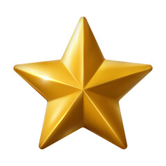 Obraz premium Shiny 3D golden star icon for achievement and success, isolated on transparent background, png
