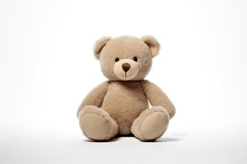 Obraz premium Teddy bear plush toy white background.