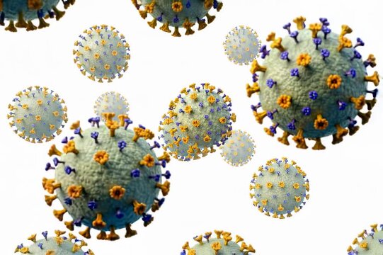 3D Microscopi Nipah Virus (NiV) Henipavirus Particles and Zoonotic Pathogens pandemic epidemic