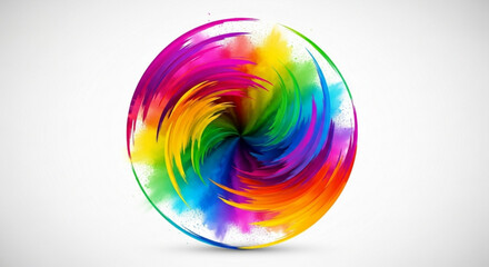 Vibrant multicolor swirling abstract design on white background dynamic colorful illustration