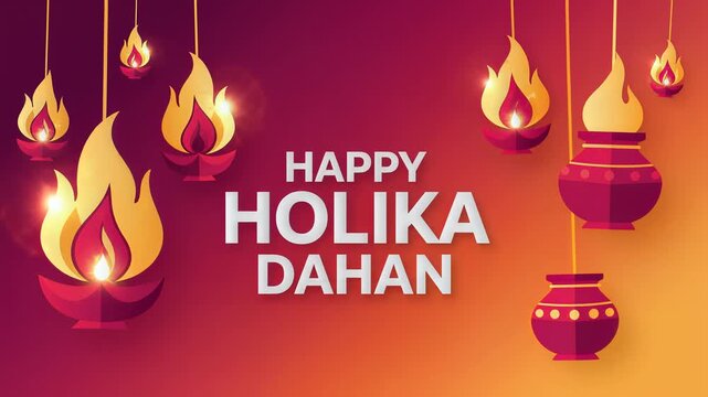 Happy Holika Dahan Festival Celebration Illustration