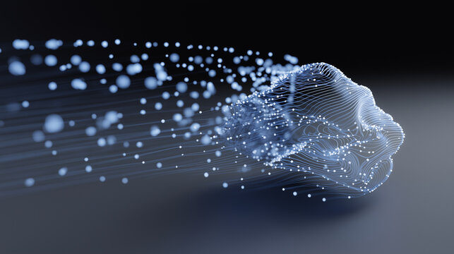An abstract visualization representing dimensionality reduction techniques like PCA in machine learning.