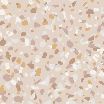 Terrazzo stone beige brownish yellow Japandi on swan grey brown