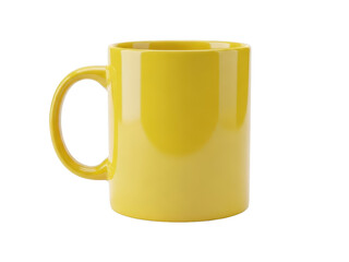Yellow mug isolated on transparent background