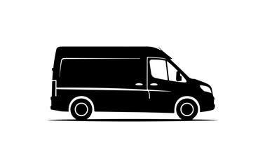 Black Van Silhouette Vector Illustration