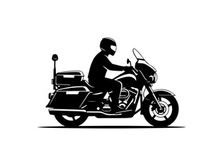 Fototapeta premium Motorcycle Silhouette Rider Illustration