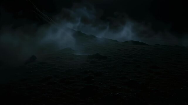 Mysterious foggy atmosphere with dark background