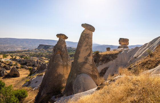 Cappadocia, a semi-arid region in central T&uuml;rkiye, is known for its long, cone-shaped rock formations concentrated in areas such as the Valley of the Monks, G&ouml;reme, and elsewhere.