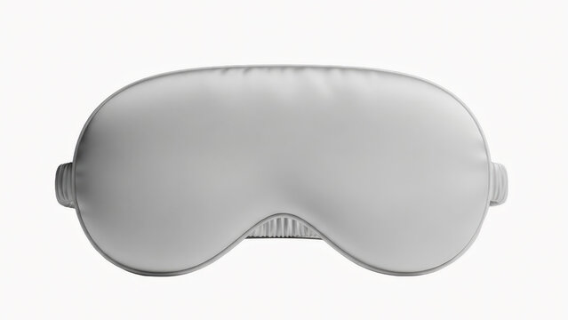Soft gray sleep mask for restful sleep isolated on white background