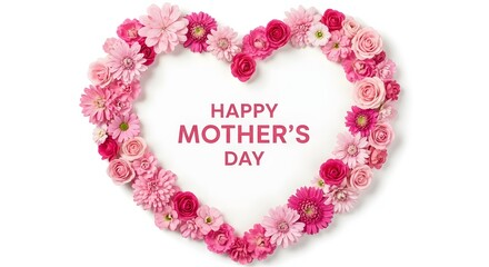 Obraz premium Heartfelt wishes for mother's day with pink flowers