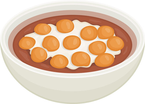 Indonesian Food Kolak Biji Salak Candil Illustration