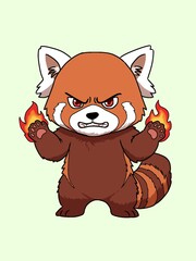 Red panda with angry expression © Vanessa