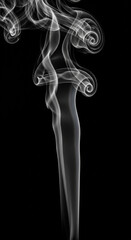 Ethereal smoke swirling in dark space with elegant curls and tendrils