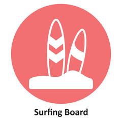 Surfing Board Vector icon which can easily modify or edit