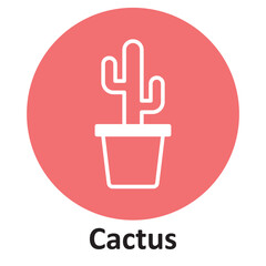 Cactus Vector icon which can easily modify or edit