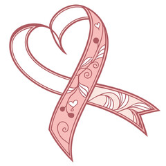 Decorative Love Ribbon Heart Design