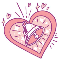 Wedding Bells Inside Heart Illustration