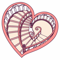 Heart Shaped Spiral Staircase of Love