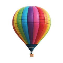 Rainbow striped hot air balloon floating stripes colorful