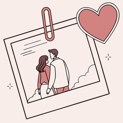 Cute Love Story Line Icons Bundle